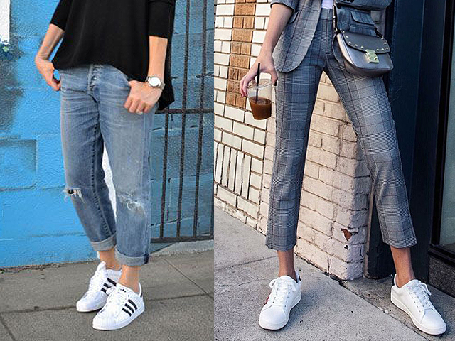 tenis flatform com calça jeans